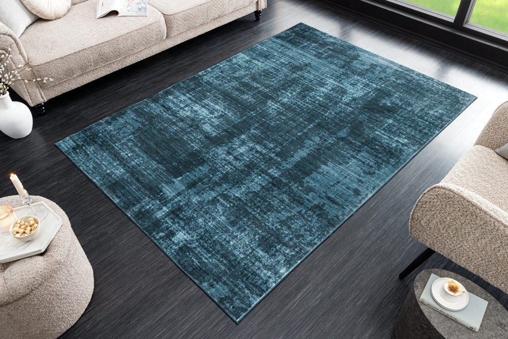 Moderner Teppich SOFT TOUCH 230x160cm blau Kurzflor Indoor-Teppich