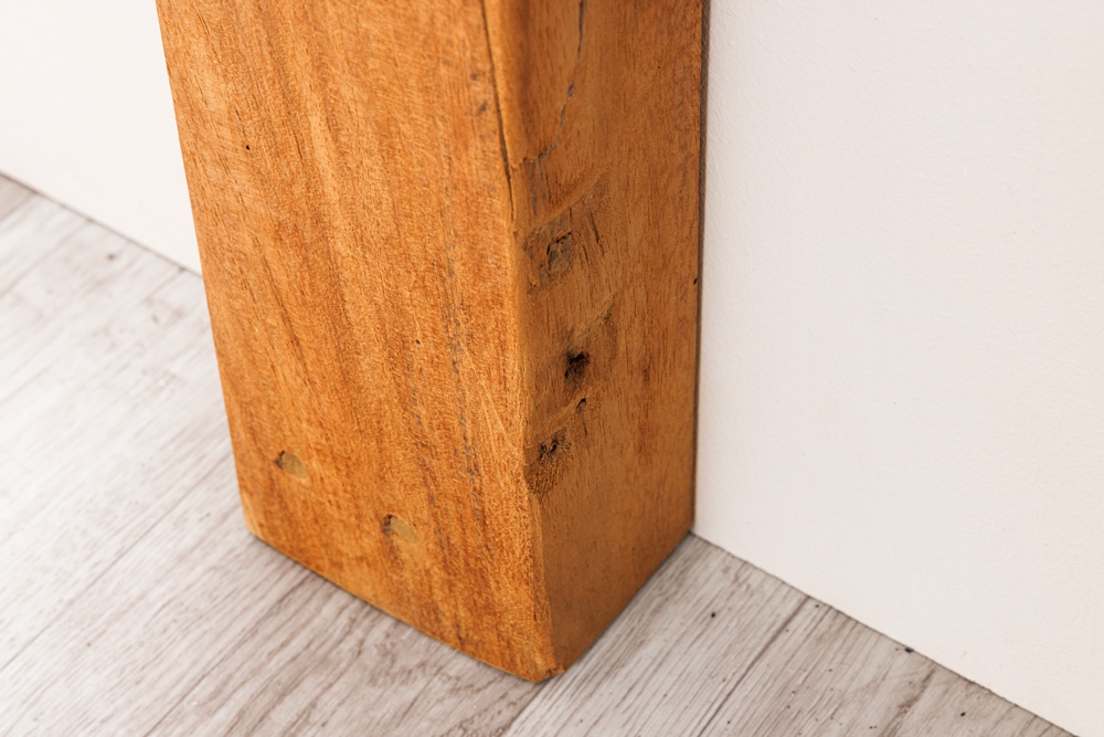 Massive Wandgarderobe JAVA 185cm recyceltes Teakholz mit drei Kleiderhaken
