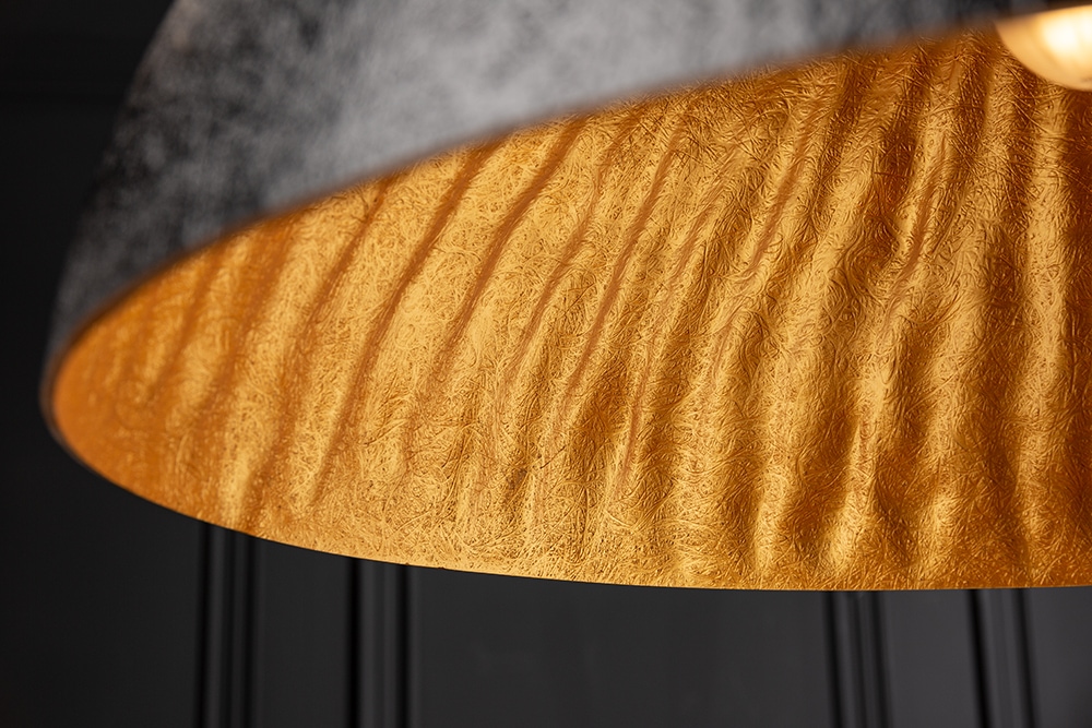 Elegante Design Hängeleuchte GLOW 70cm schwarz gold Hängelampe