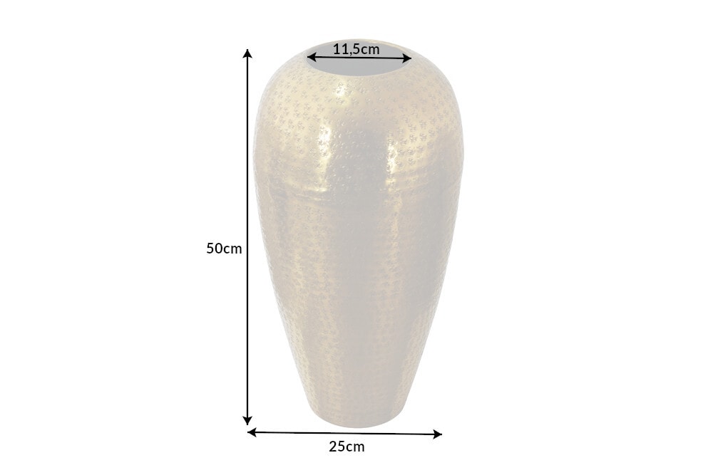 Elegante Vase ORIENTAL 50cm gold im Wild Hammerschlag Design