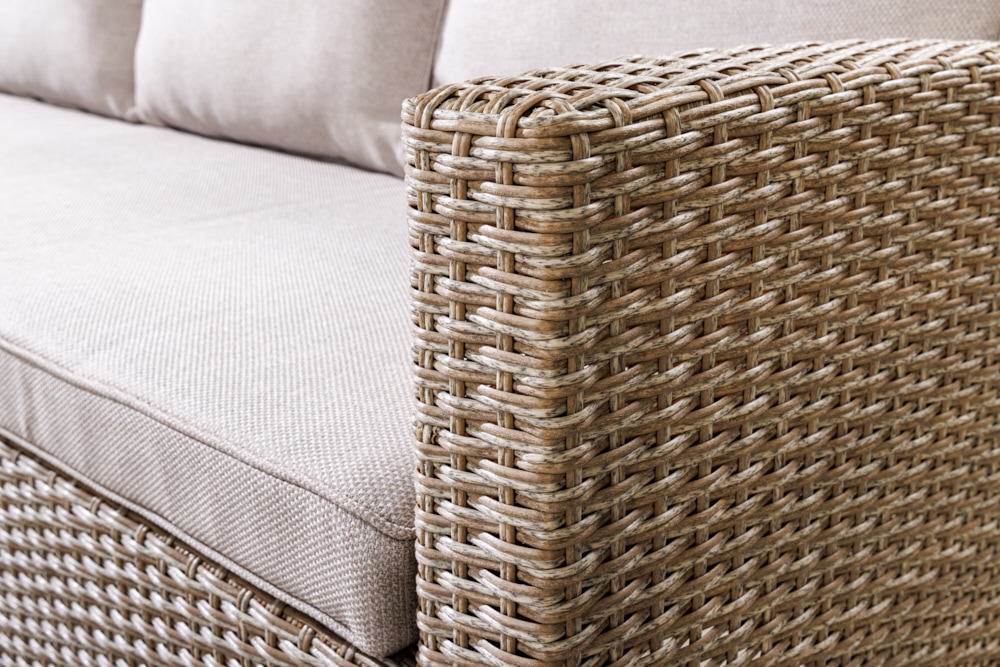 Outdoor Sitzgruppe MONACO 240cm natur Polyrattan Gartenmöbel-Set Ecklounge wetterfest