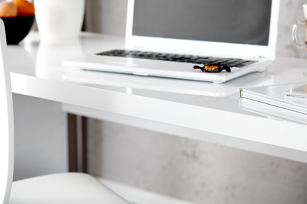 Design Schreibtisch FAST TRADE 140cm weiß Hochglanz Bürotisch