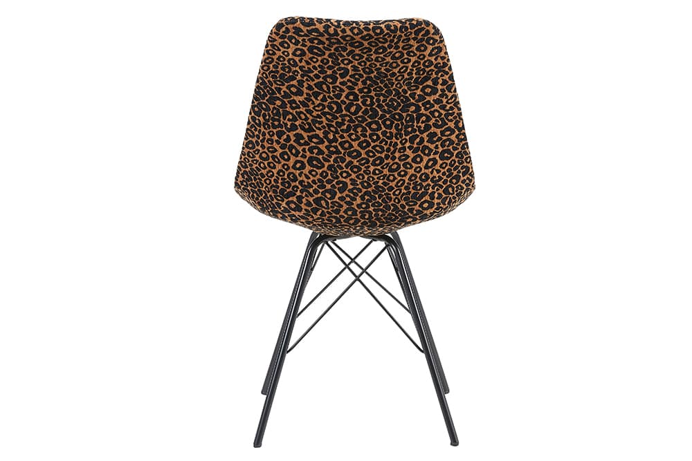 Design Stuhl SCANDINAVIA MEISTERSTÜCK braun schwarz Chenille schwarz Metallgestell
