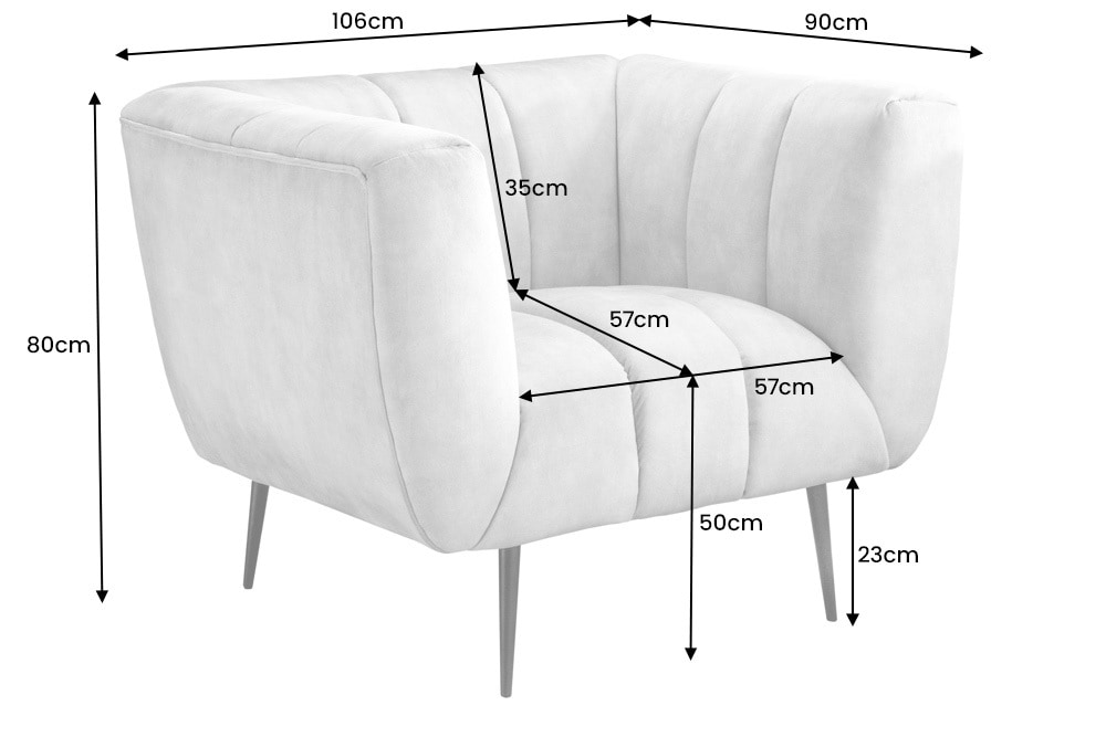 Retro Sessel NOBLESSE 105cm smaragdgrün Samt mit Ziersteppung