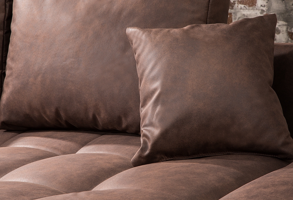 Moderne XXL Wohnlandschaft KENT 305cm antik braun Federkern Bigsofa inkl. Hocker