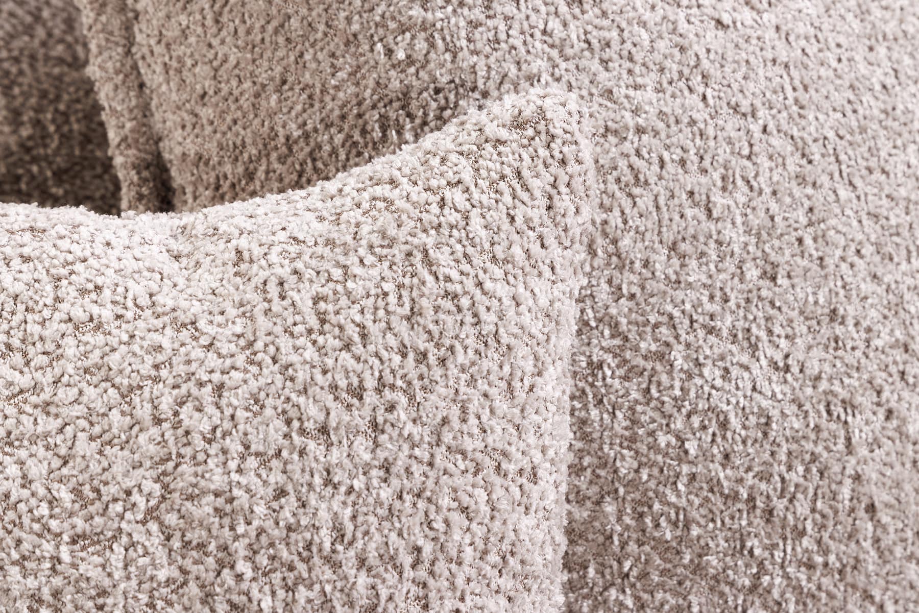 Großes 3-Sitzer Sofa HEAVEN 200cm champagner beige Bouclé Federkern Hussensofa