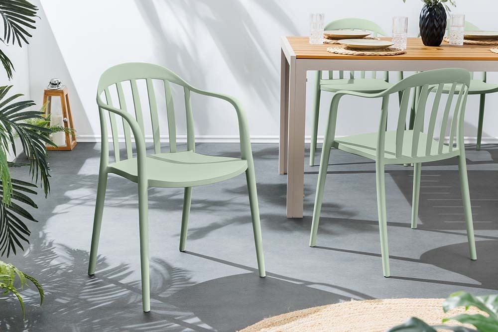In- und Outdoor Stuhl STUDIO ITALIA salbei stapelbar Kunststoff Gartenstuhl