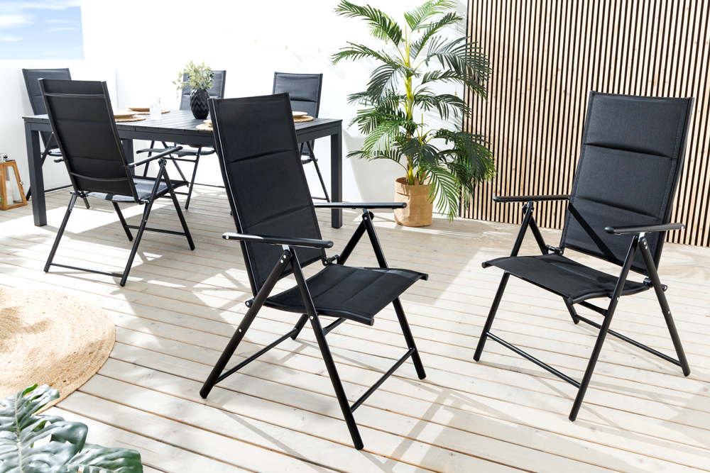 Outdoor Gartenstuhl COMFORT LINE anthrazit zusammenklappbar wetterfest Hochlehner