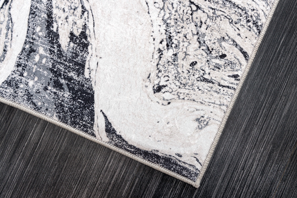 Design Teppich ART RUGS 230x160cm weiß grau Flachgewebe Indoor