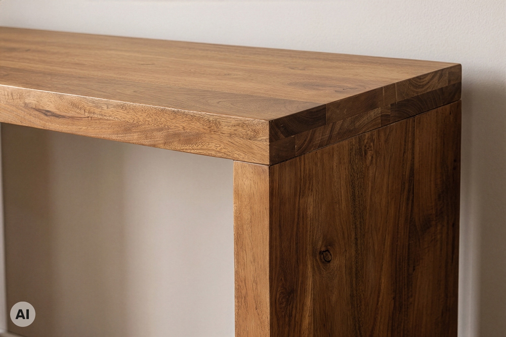 Massiver Konsolentisch MAKASSAR 100cm braun Mangoholz honey finish Schreibtisch