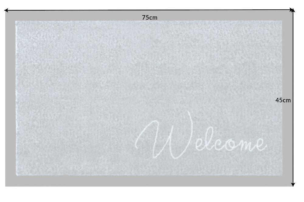 Strapazierfähige Fußmatte CLEAN WELCOME 75x45cm blau grau Fußabtreter Modern Design