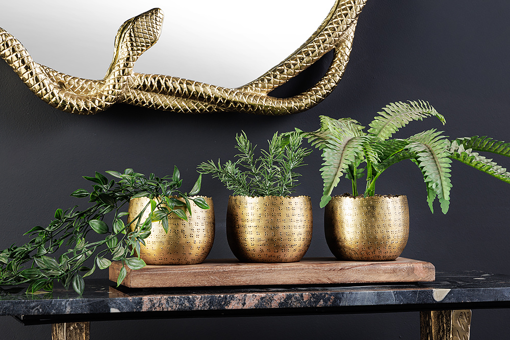 3er Set Schalen ORIENT 45cm gold mit Tablett massives Mangoholz Dekoration handmade » Jetzt kaufen
