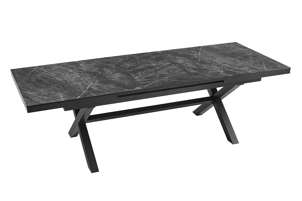 Ausziehbarer Outdoor Esstisch EMPIRE 200-250cm anthrazit Keramik Gartentisch