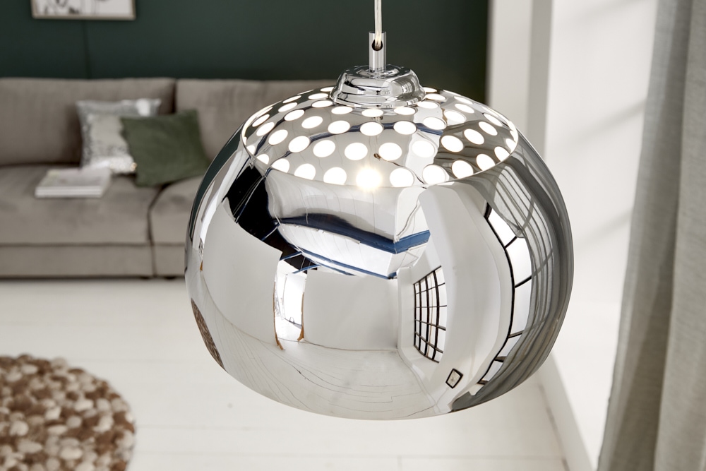 Designer Hängelampe CHROME BALL 32cm chrom Pendelleuchte Modern Design