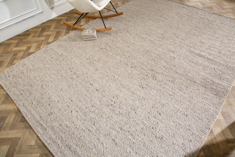 Design Teppich WOOL XXL 350x240cm silbergrau aus Wolle