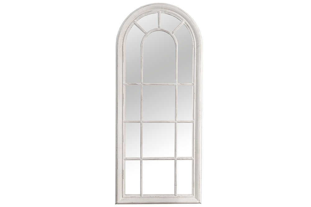 Vintage Wandspiegel CASTILLO 140cm weiß creme Rundbogen Shabby Chic Design Landhausstil