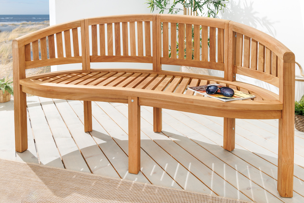 Massive Gartenbank XXL EMPIRE TEAK 150cm natur Teakholz