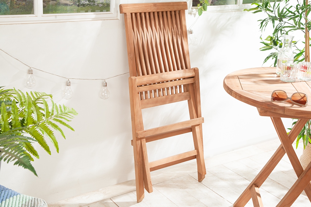 Massiver Gartenstuhl EMPIRE TEAK Teakholz klappbar Hochlehner wetterfest