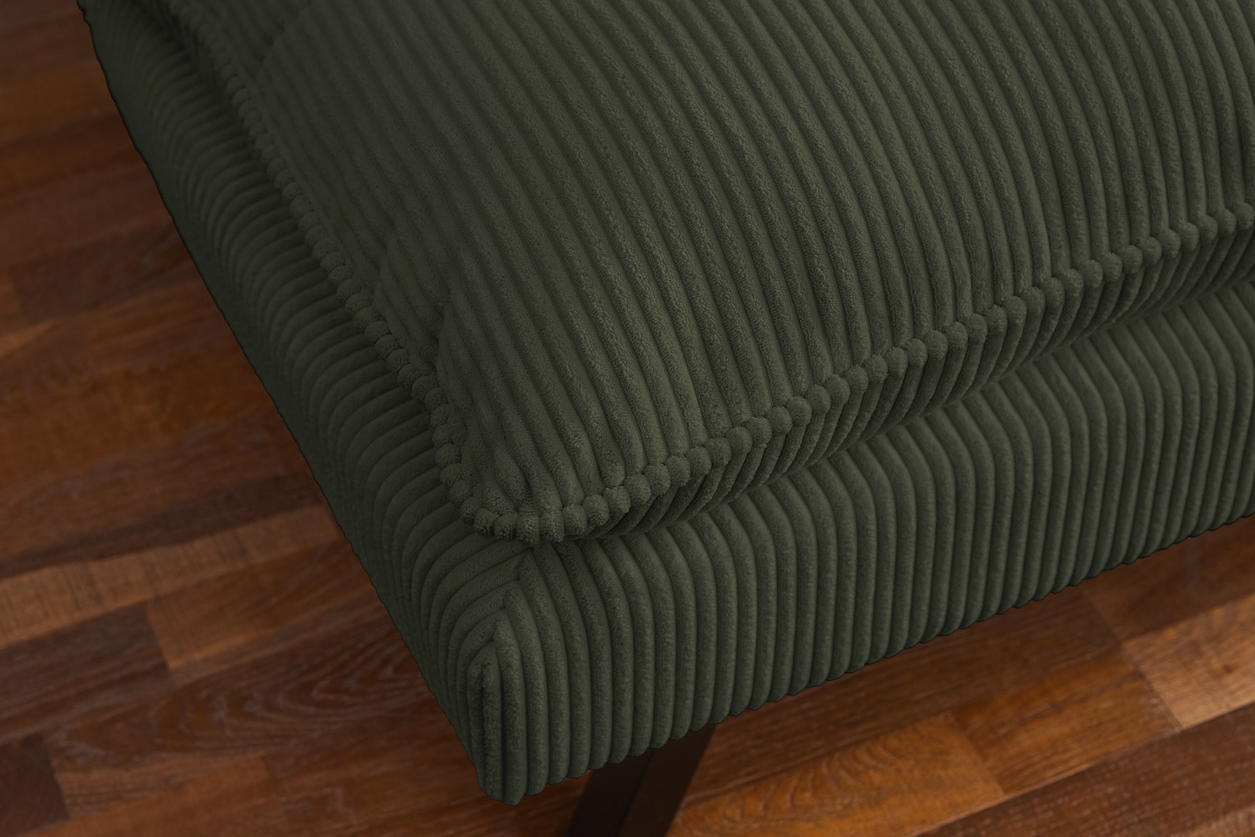 Modernes Schlafsofa COCOONING 190cm grün Cord 3-Sitzer Couch