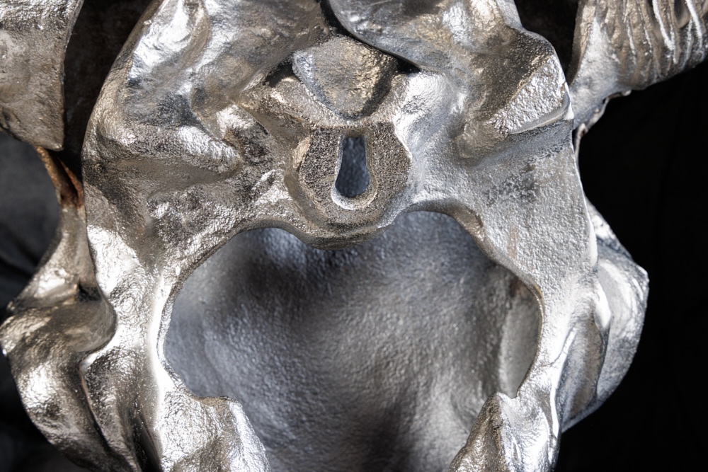 Design Schädel MATADOR 70cm silber Aluminium Wanddekoration