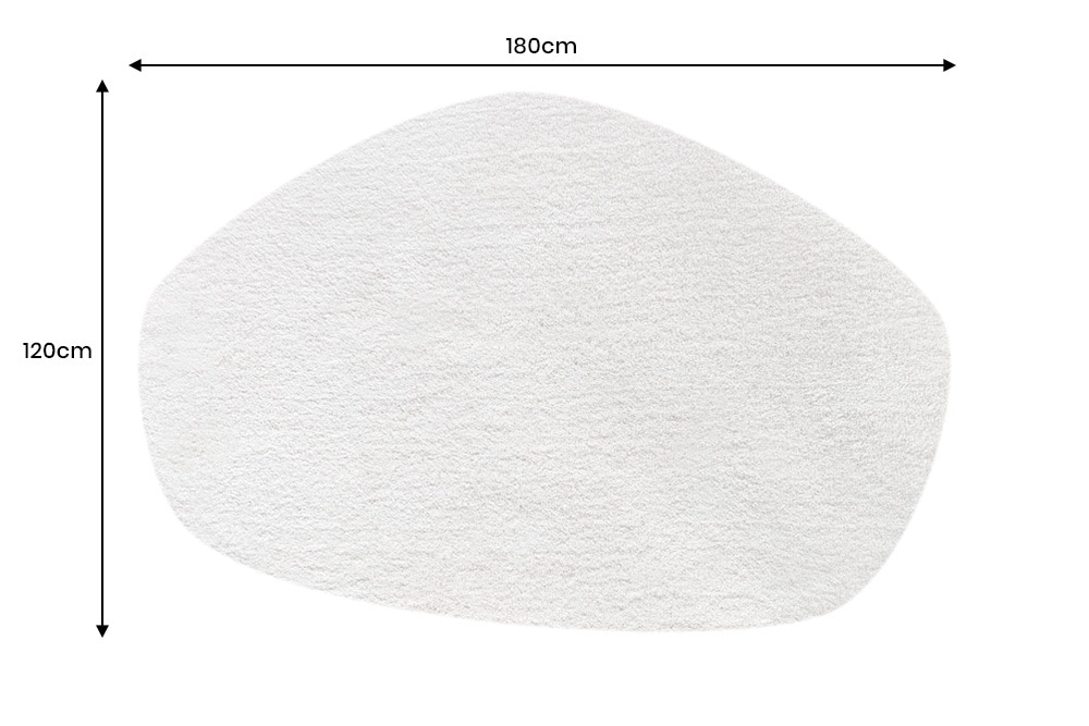 Design Teppich ORGANIC 180x120cm creme Hochflor Indoor-Teppich organische Form