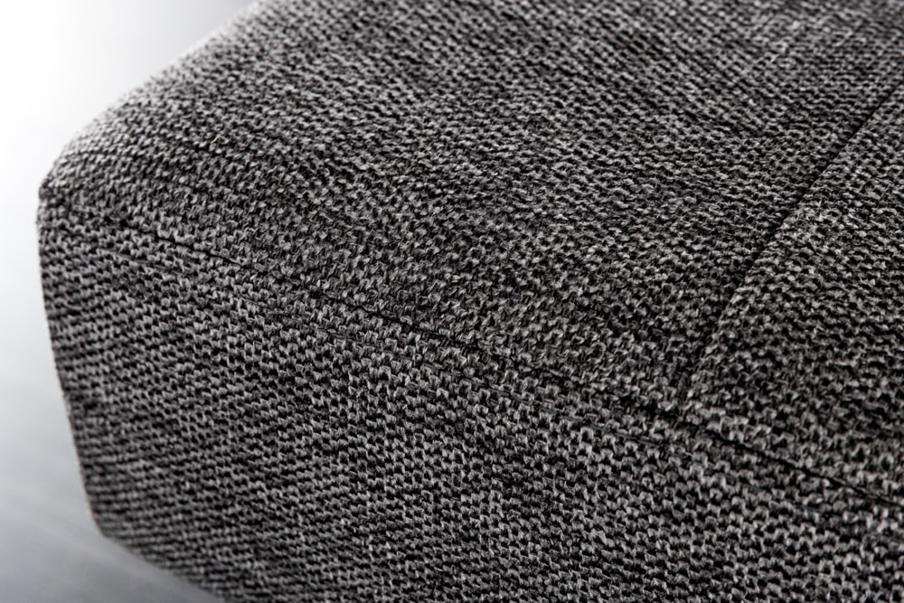 Design Sitzbank BOUTIQUE 100cm grau Strukturstoff Metallbeine schwarz