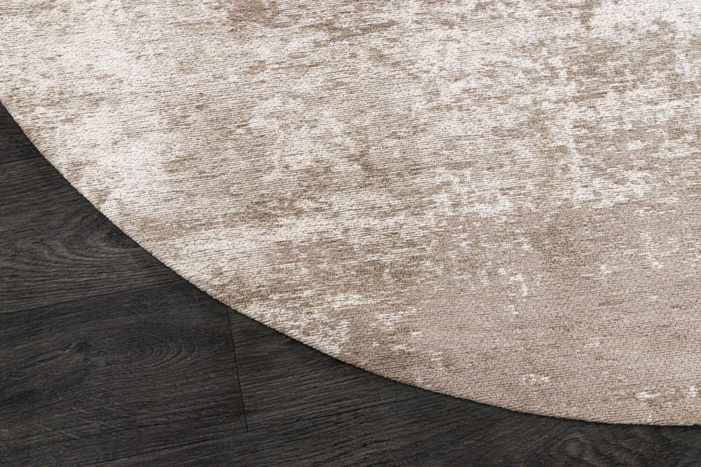 Design Teppich MODERN ART 150cm beige grau Used Look Vintage Baumwolle