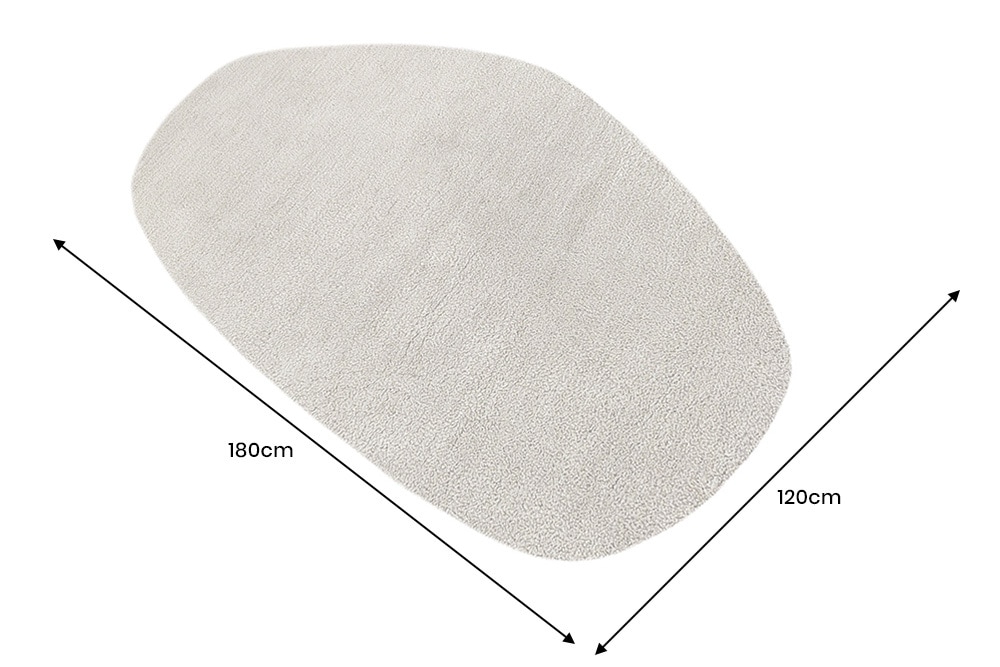 Design Teppich ORGANIC 180x120cm taupe Hochflor Indoor-Teppich organische Form