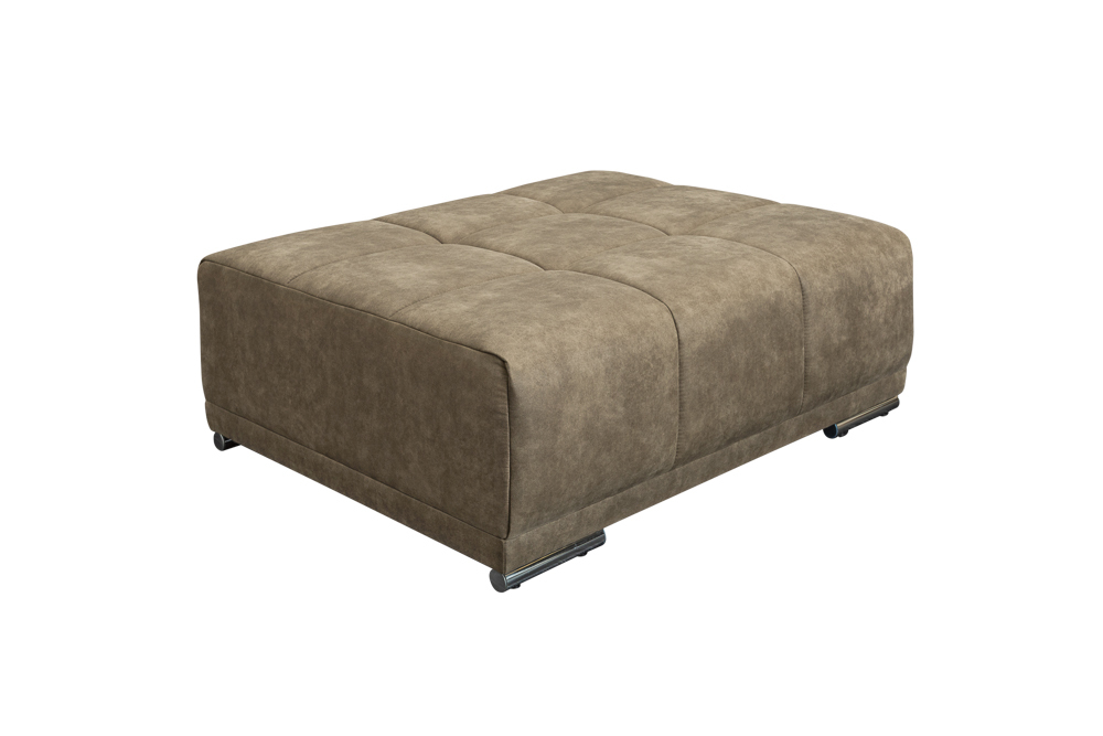 Extravaganter Hocker ELEGANCIA 110cm taupe mit Ziersteppung