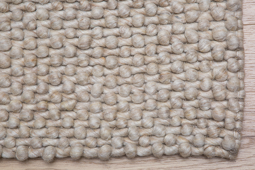 Handgearbeiteter Teppich WOOL 240x160cm beige aus Wolle