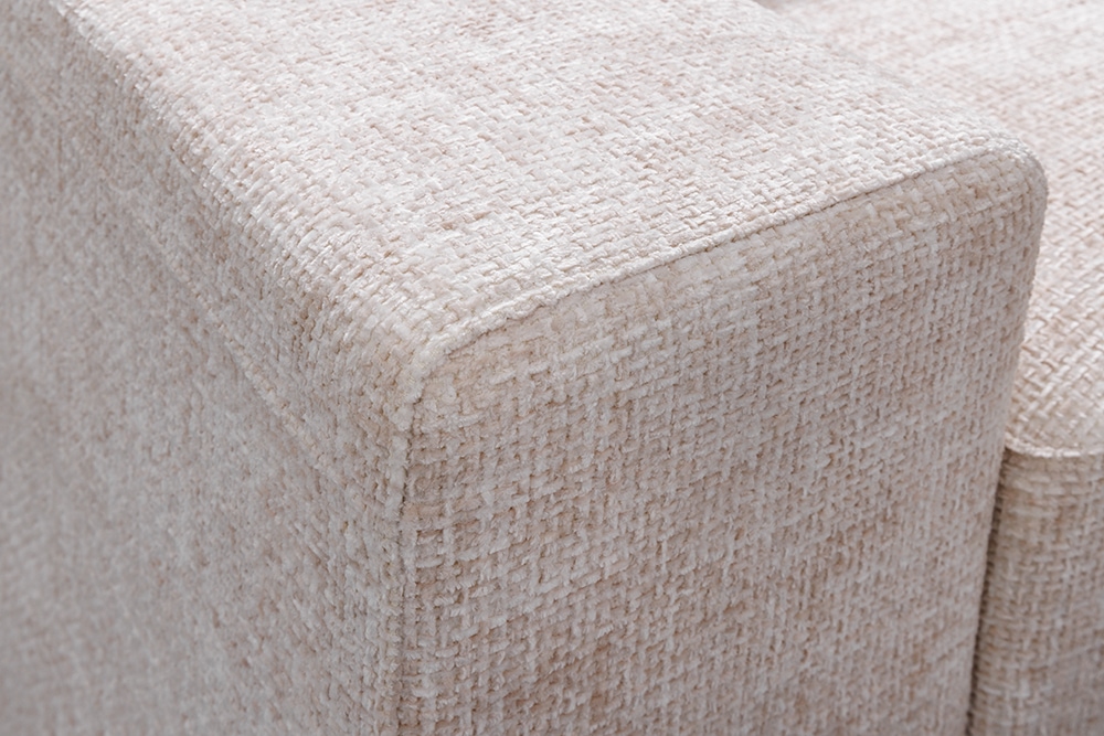 Großes Sofa LOFT 210cm champagner beige Chenille 3-Sitzer Couch Taschenfederkern