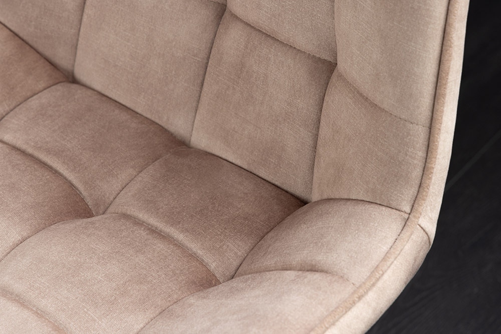 Design Stuhl ROADSTAR champagner greige Samt schwarze Metallbeine