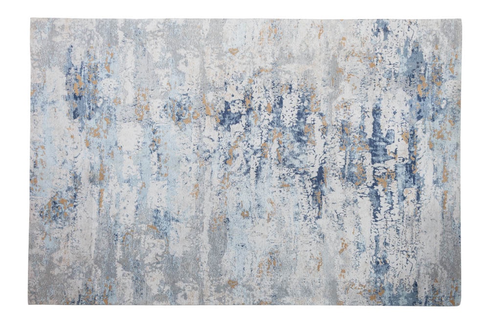 Design Teppich ABSTRAKT XXL 350x240m grau blau Baumwolle