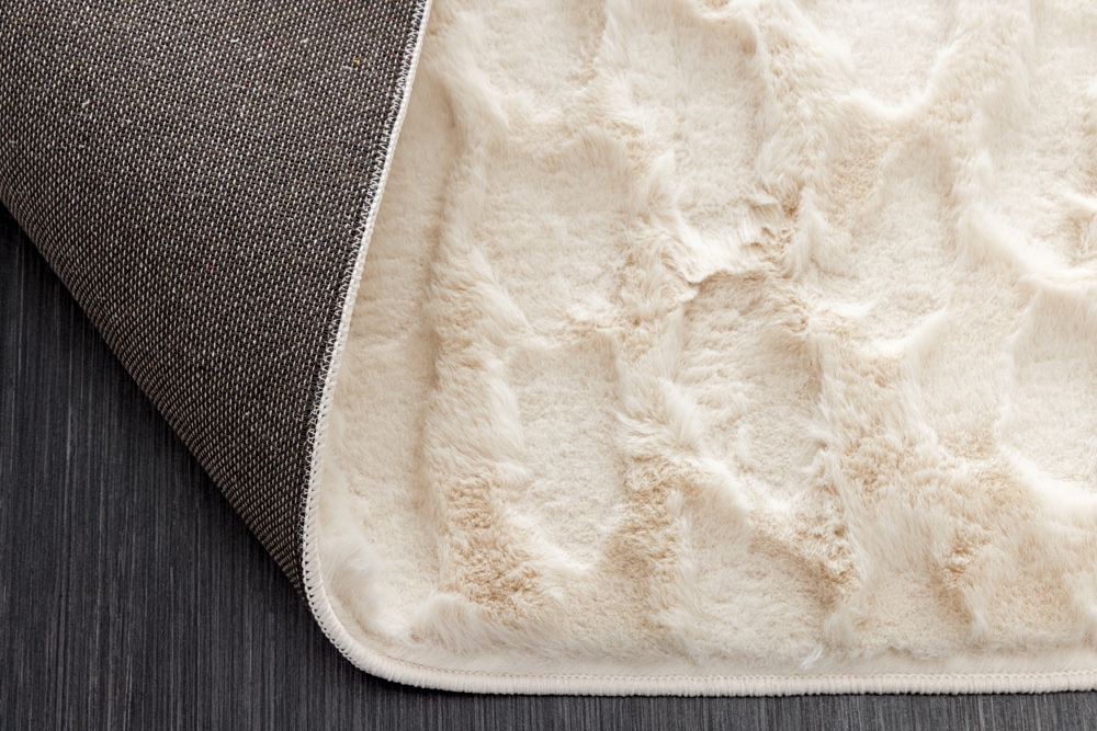 3D Hochflor Teppich DUNE 230x160cm beige Hoch-Tief-Effekt