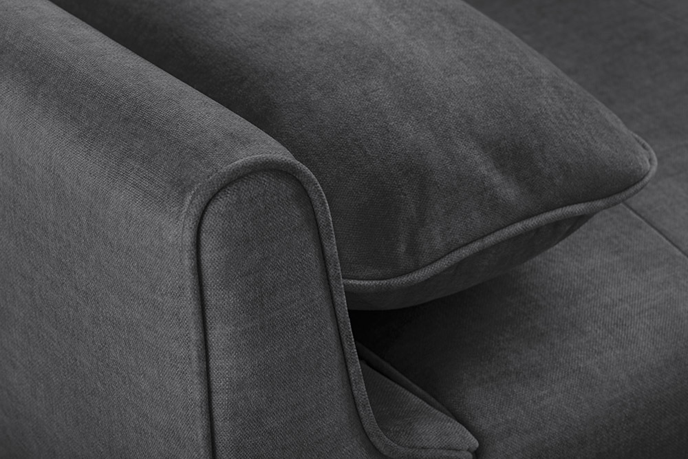 Design Schlafsofa DIVANI 220cm grau Samt 3-Sitzer mit Bettfunktion Walnuss-Füße