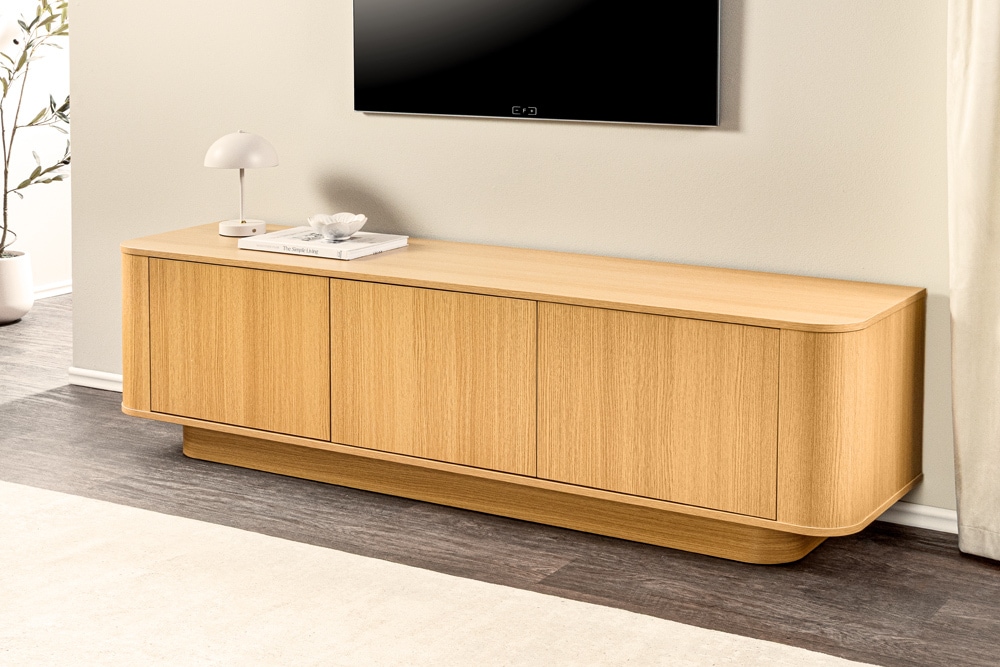 Modernes TV-Board VALHALLA WOOD 160cm natur Eichenholz Lowboard mit Stauraum