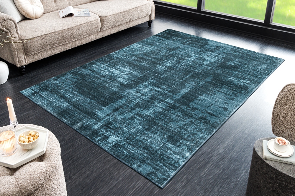 Moderner Teppich SOFT TOUCH 230x160cm blau Kurzflor Indoor-Teppich