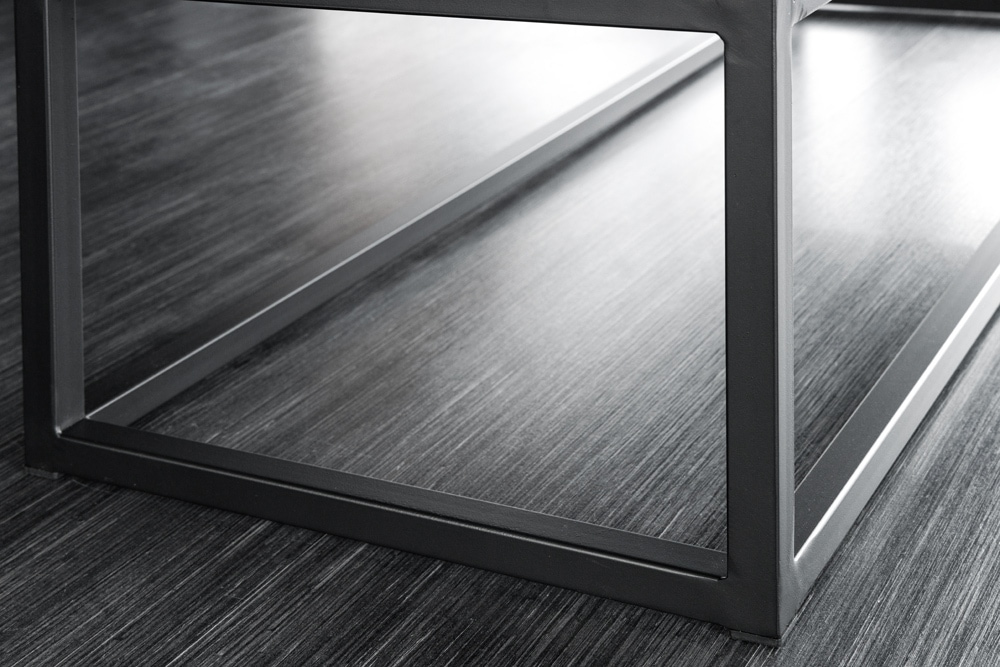Design Sitzbank PETIT BEAUTÉ 110cm antik braun Microfaser schwarzes Metallgestell