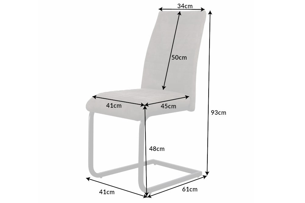 Industrial Freischwinger Stuhl APARTMENT antik taupe mit Metallgestell