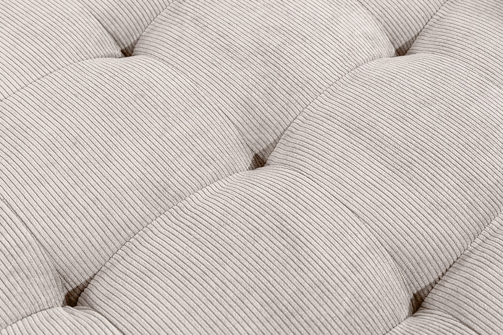 Modernes Ecksofa STOCKHOLM 220cm hellgrau Cordstoff Federkern 3-Sitzer-Sofa