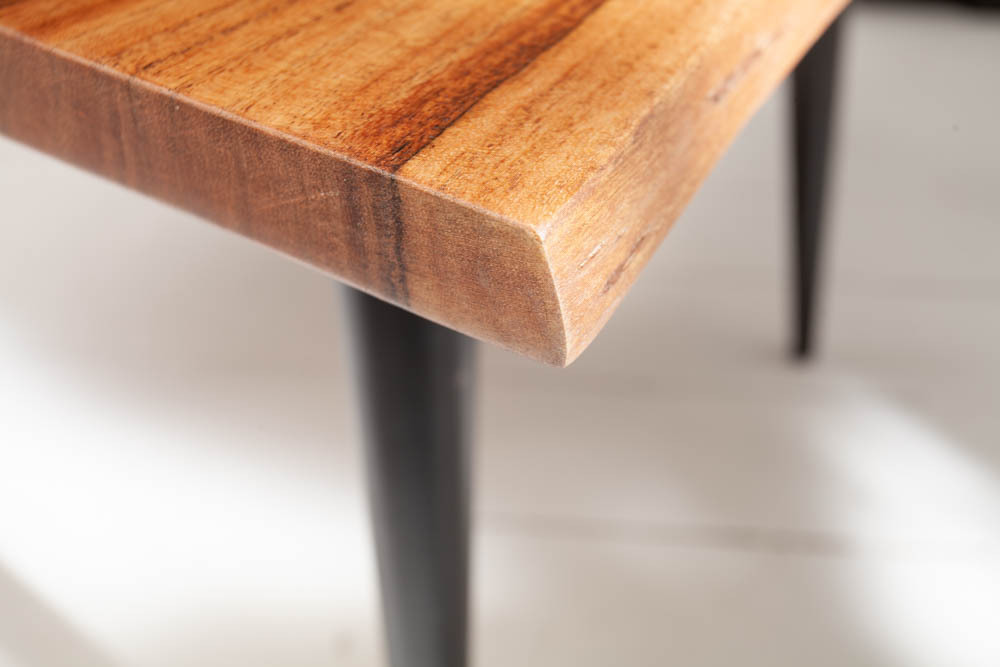 Massiver Beistelltisch ORGANIC LIVING 60cm braun Akazie Couchtisch Live Edge