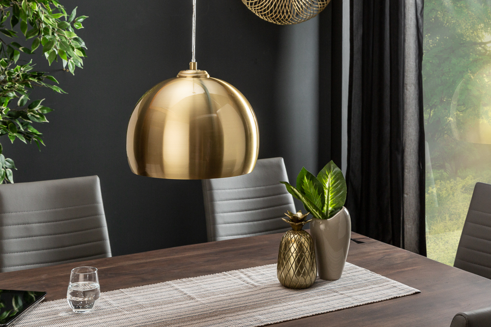 Moderne Hängeleuchte GOLDEN BALL 30cm gold Hängelampe höhenverstellbar Moderne Hängeleuchte GOLDEN BALL 30cm gold Hängelampe höhenverstellbar