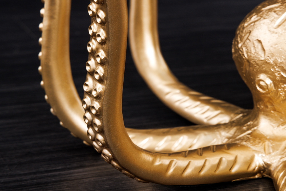 Runder Beistelltisch WILDLIFE OCTOPUS 50cm gold Skulptur Glas