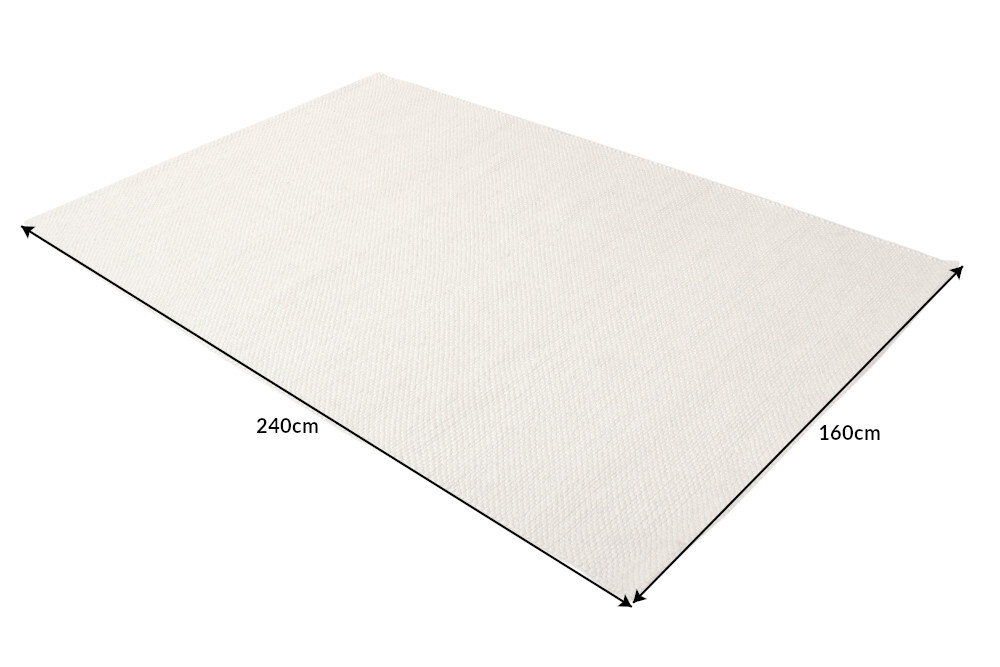 Design Teppich WOOL 240x160cm hellbeige aus Wolle