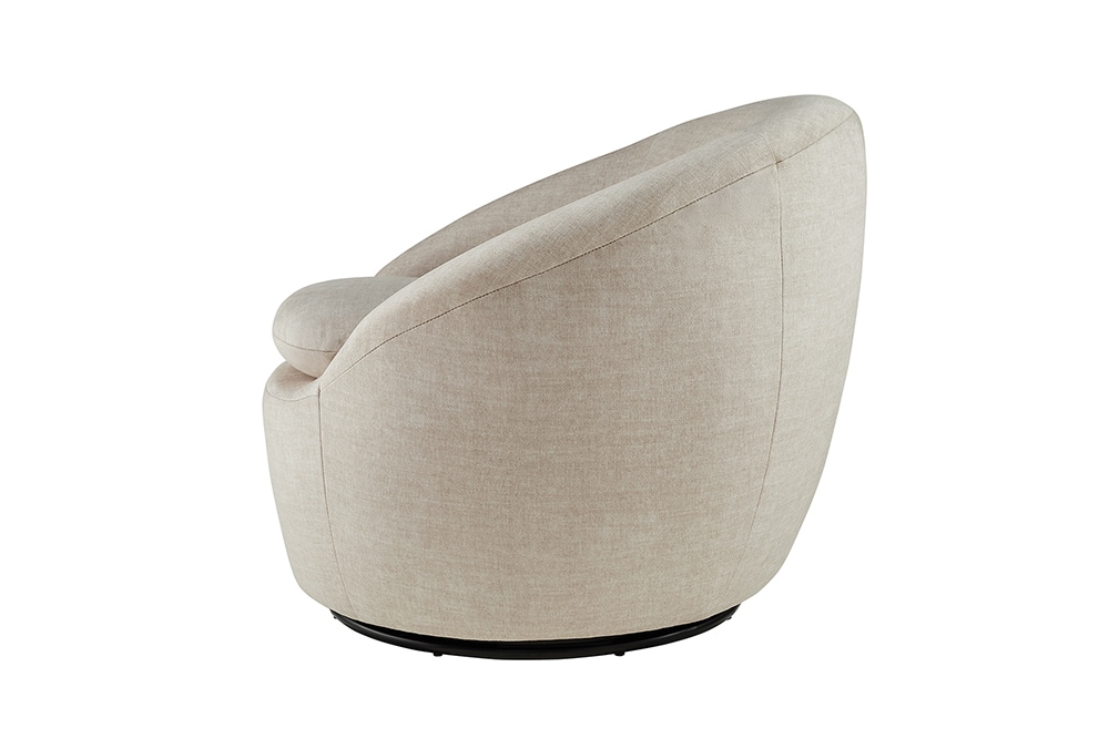 Drehbarer Design Sessel ALPINE beige Samt 360° mit Armlehnen