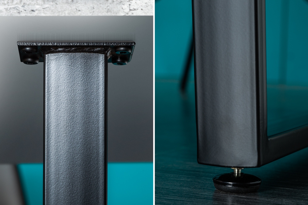 Moderner Esstisch LOFT 160cm grau Beton-Design schwarze Metallbeine Kufengestell Industrial