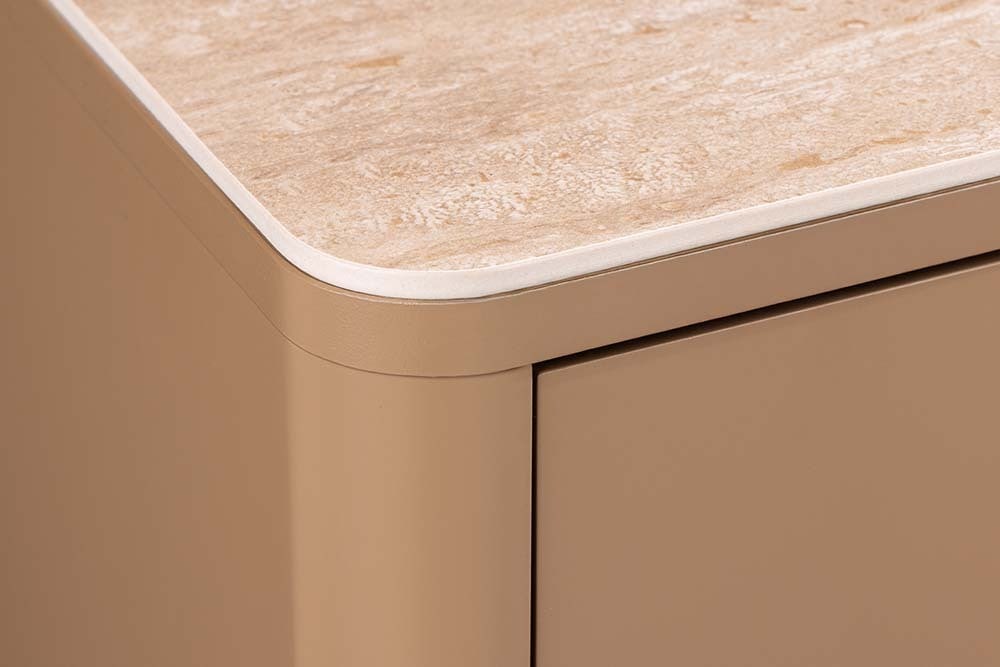 Design Sideboard SAVOY 180cm grau beige greige Travertin Keramik Stauraum 3D-Front