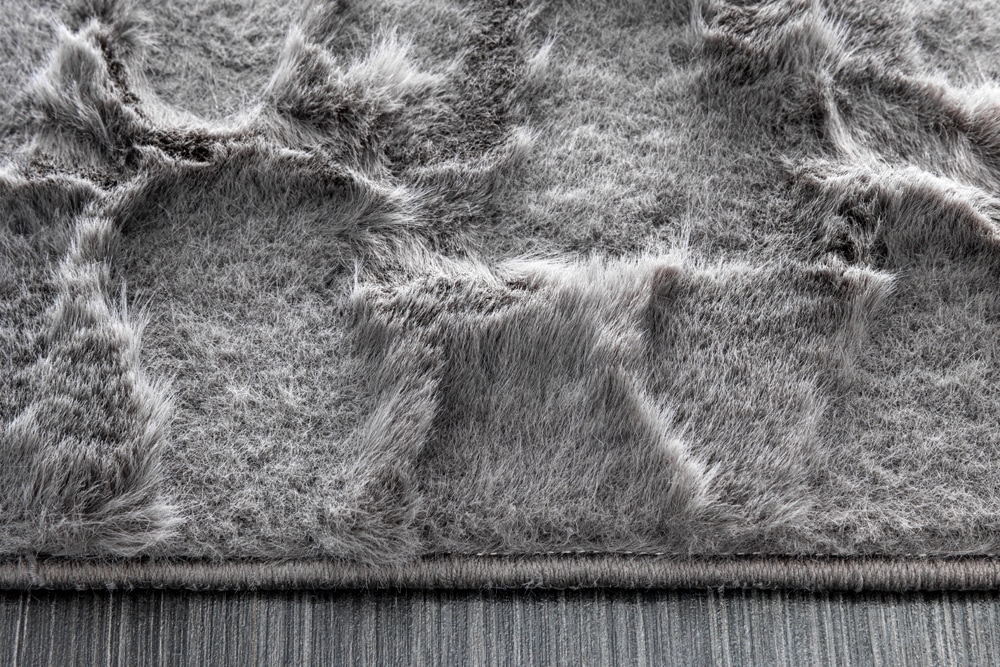 3D Hochflor Teppich DUNE 230x160cm anthrazit Hoch-Tief-Effekt