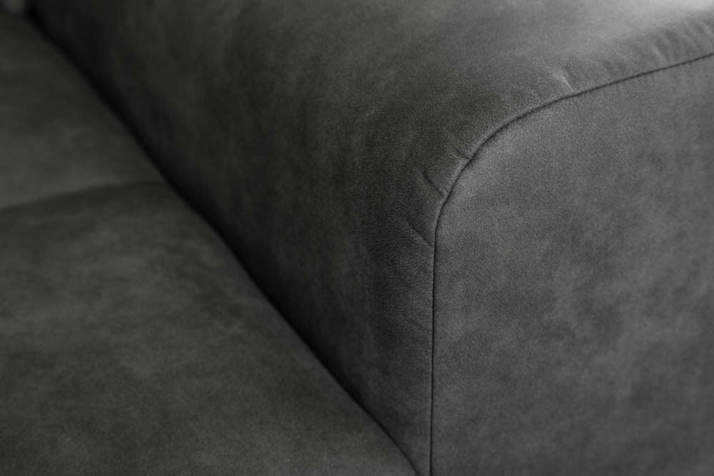 Big Sofa ELEGANCIA 285cm grau Microfaser XXL Couch inkl. Kissen Federkern