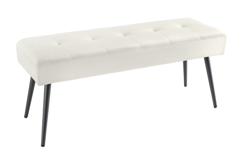 Design Sitzbank BOUTIQUE 100cm champagner Samt schwarze Metallbeine